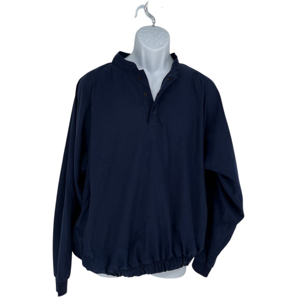 FootJoy Pullover Windbreaker Men Size Large Navy Blue Snap Golfcore Preppy